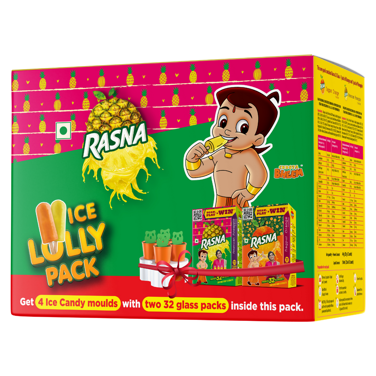 Rasna Lolly Pack (Nagpur Orange + American Pineapple) - Rasna